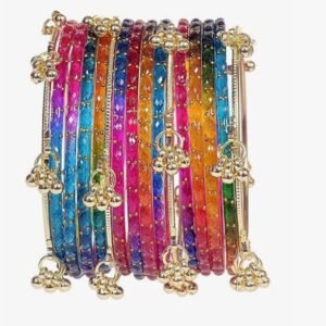 Kashmiri Ghangharoo Glass Bangle Set for Women